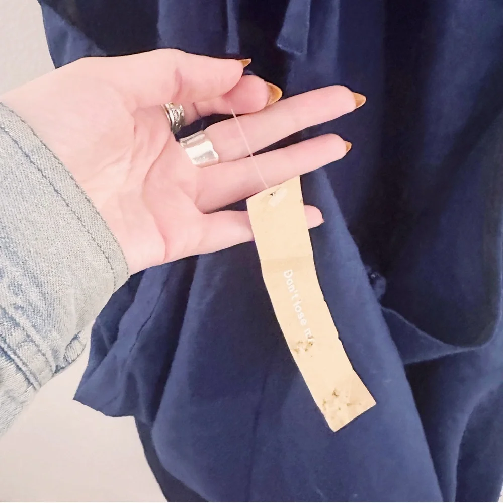 Reformation The Dory Dress Linen Faux Wrap Navy Blue Mini Halter NWT - Picture 6 of 10